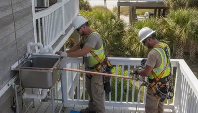 Plumber repairing pipes in Cape Coral, FL for local plumbing service