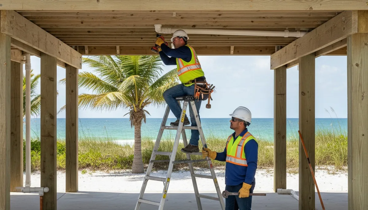 Cape Coral, FL plumber repairing residential plumbing for a local home service call