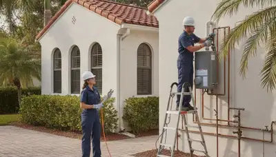Plumber repairing pipe in Cape Coral, FL for residential plumbing service