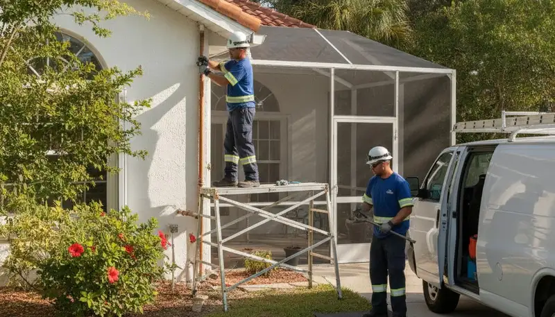 Cape Coral, FL plumber repairing a pipe for residential plumbing service