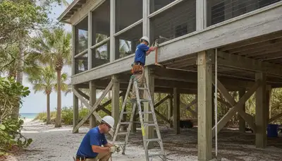 Cape Coral, FL plumbing repair technician servicing a residential pipe leak