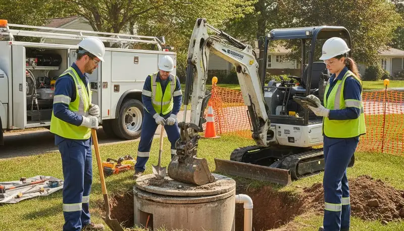 Cape Coral, FL plumber repairing septic system for a home service call