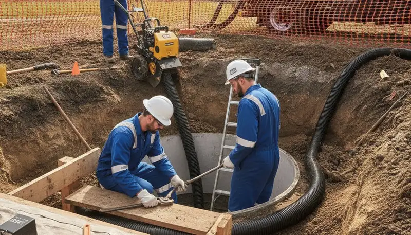 Cape Coral, FL plumber repairing septic system for home plumbing service