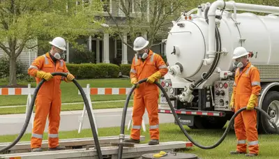 Cape Coral, FL plumber cleaning a septic tank for reliable home plumbing service
