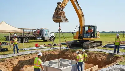 Cape Coral, FL plumbers installing a septic tank for a residential plumbing repair service