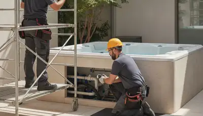 Cape Coral, FL spa repair technician servicing a home spa for fast, reliable plumbing repair